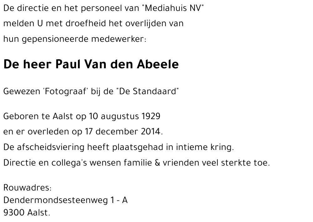 Paul Van den Abeele