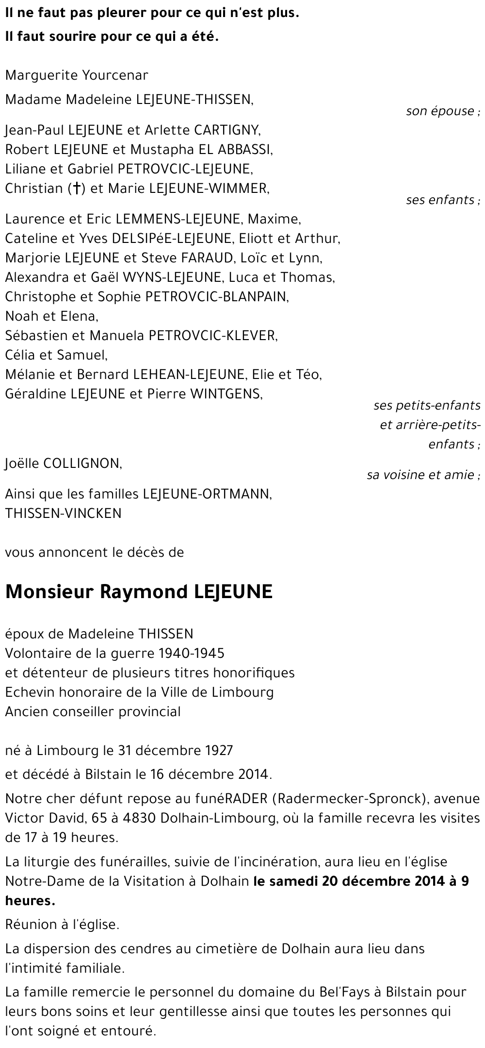 RAYMOND LEJEUNE