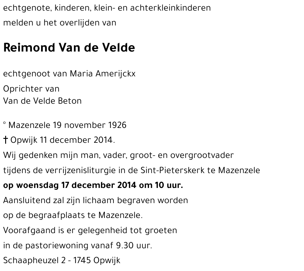 Reimond Van de Velde