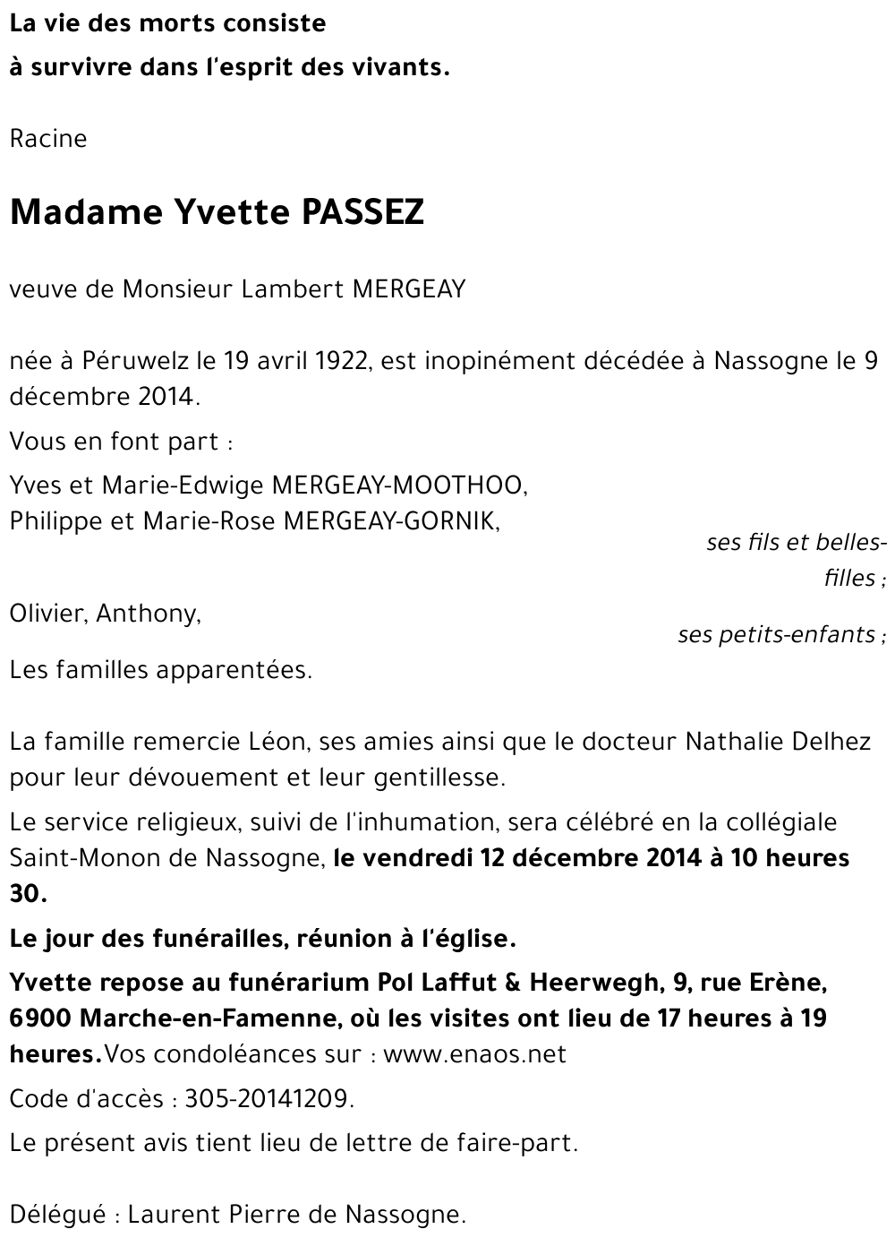 Yvette PASSEZ