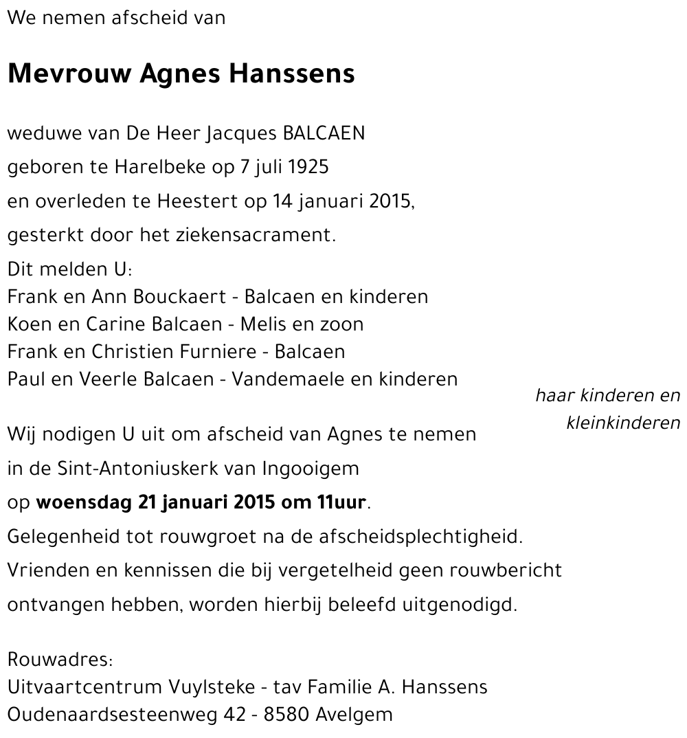 Agnes Hanssens