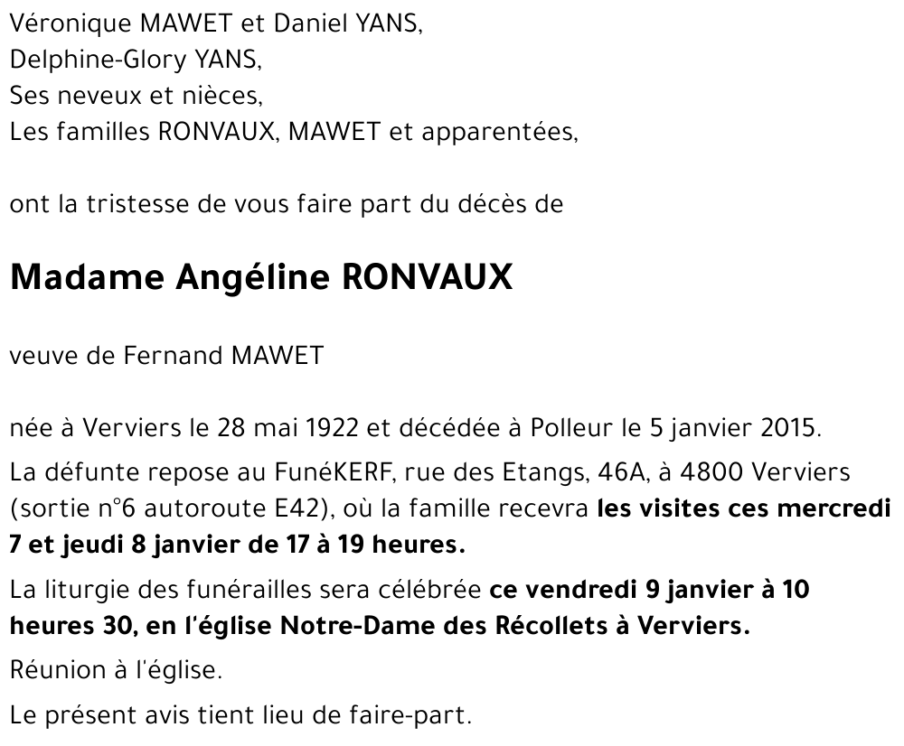 Angéline RONVAUX