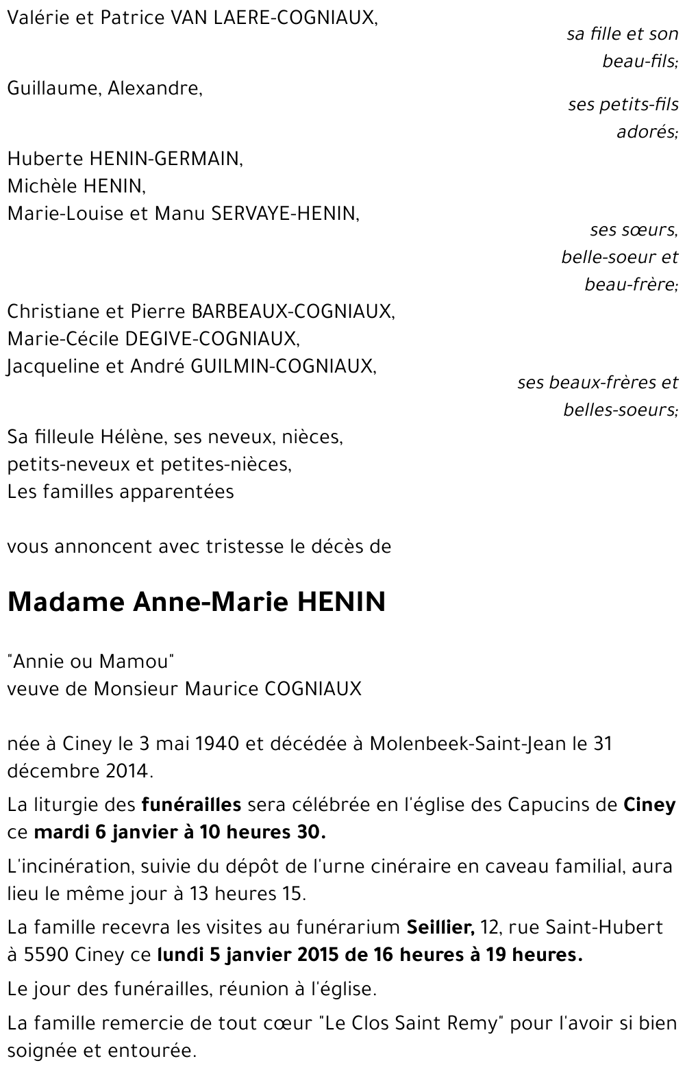 Anne-Marie HENIN