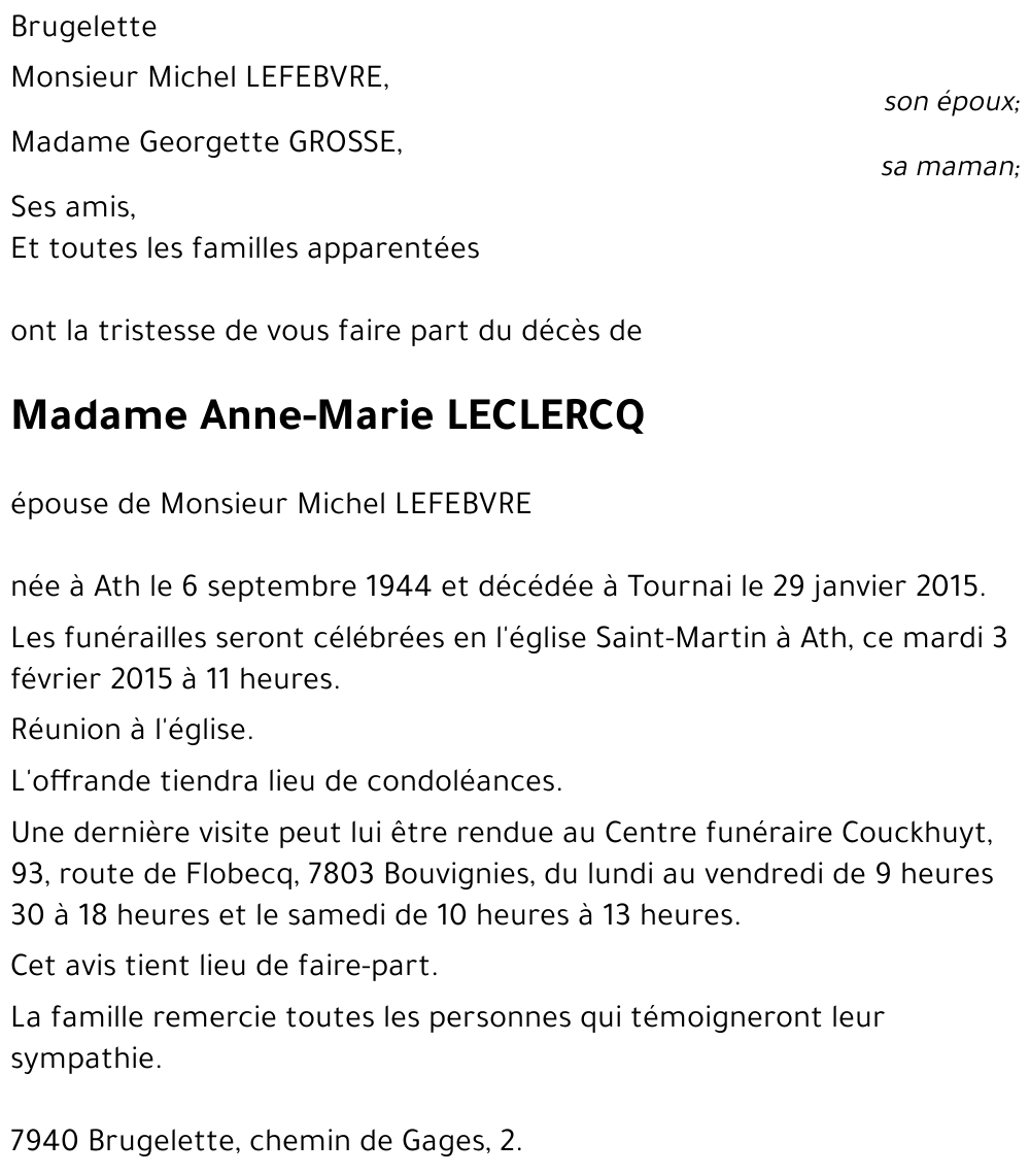 Anne-Marie LECLERCQ