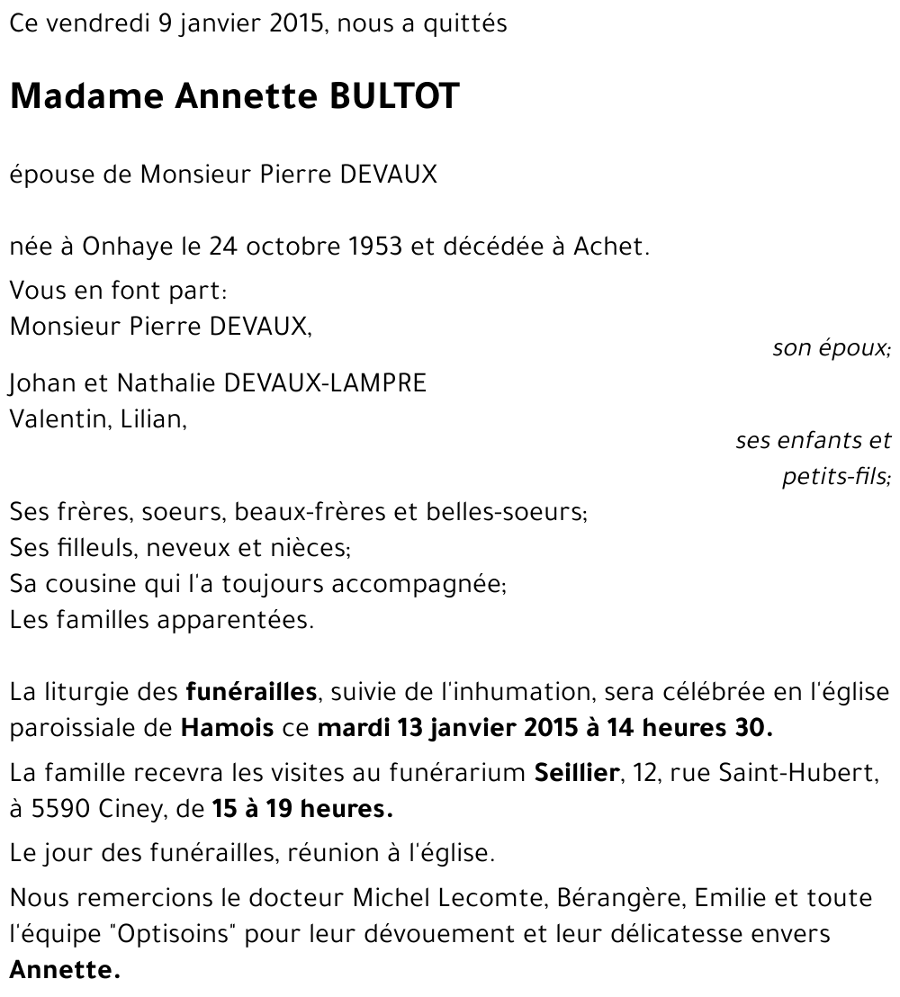 Annette BULTOT