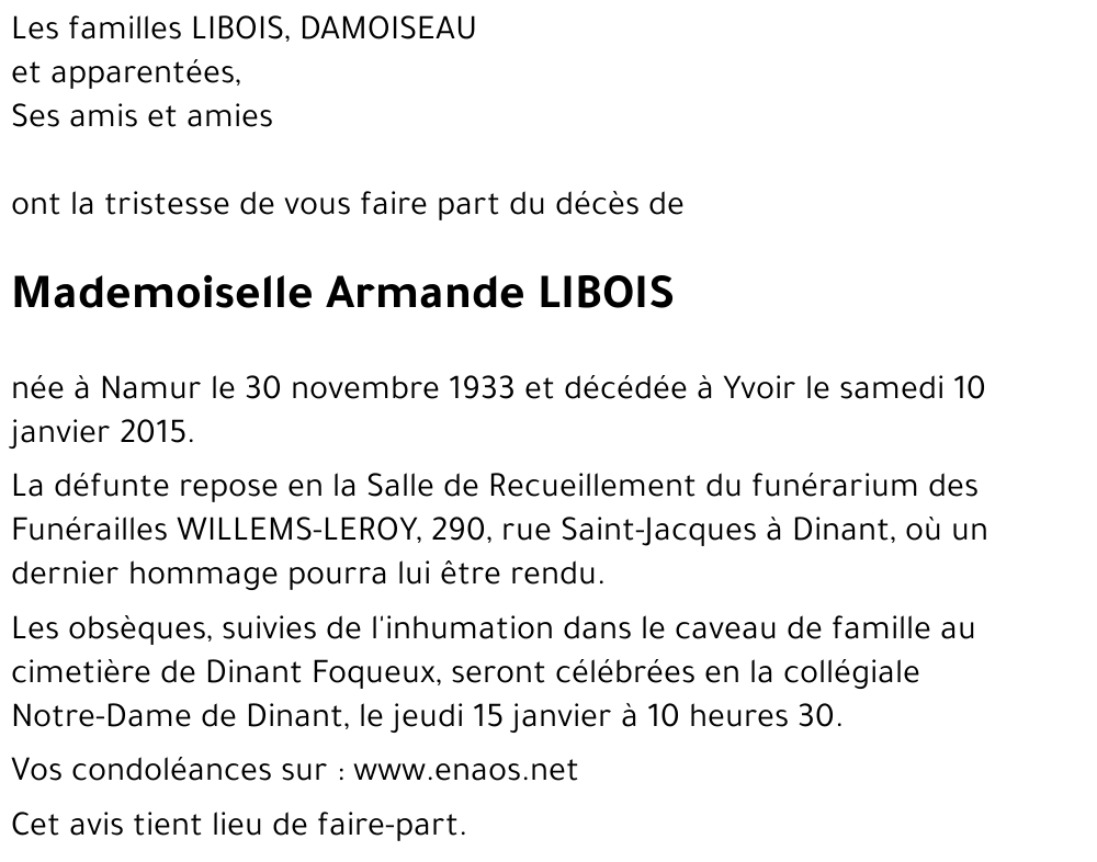 Armande LIBOIS