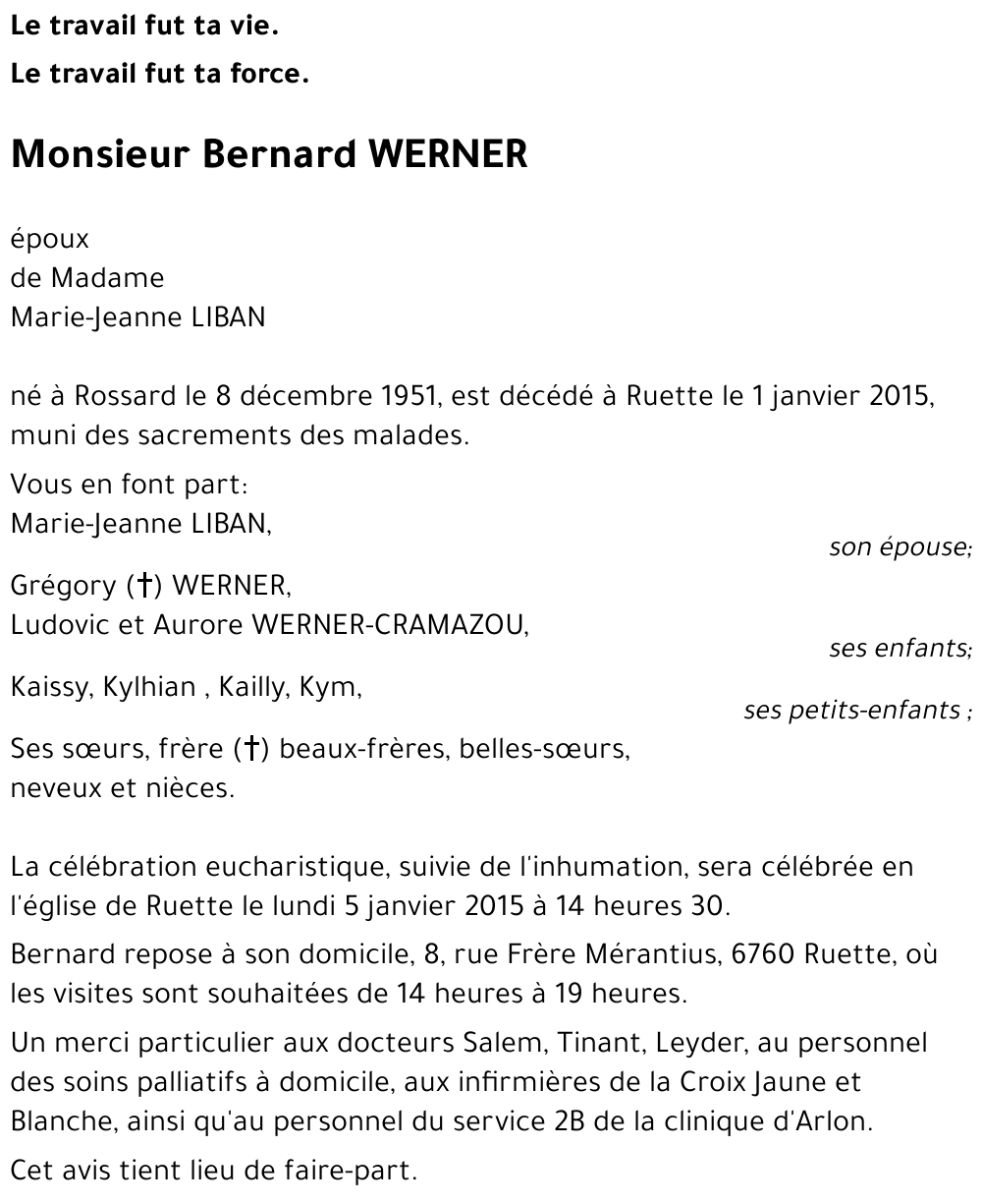 Bernard WERNER 