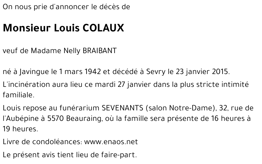 COLAUX Louis