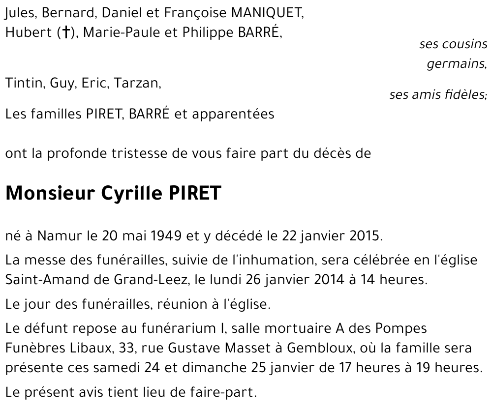 Cyrille PIRET