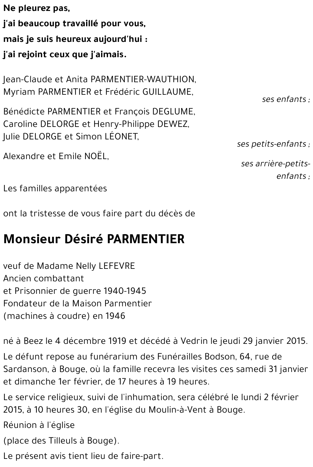 Désiré PARMENTIER