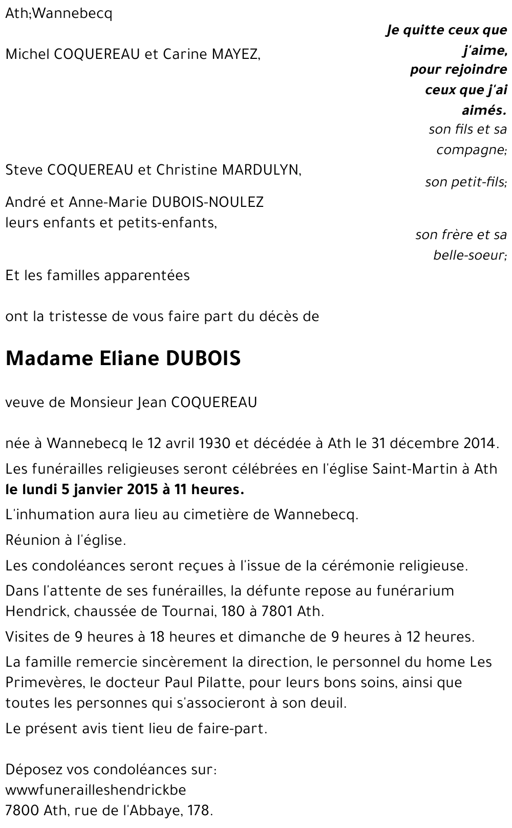 Eliane DUBOIS