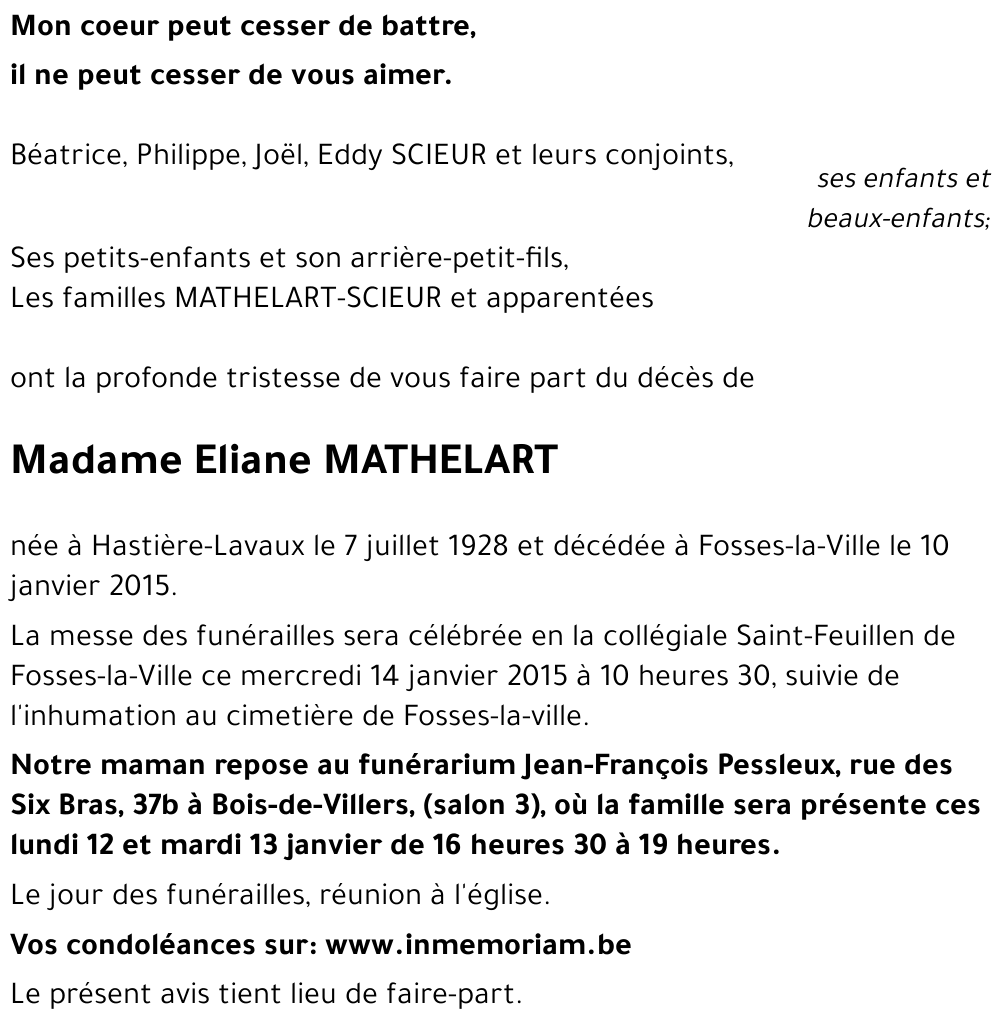 Eliane MATHELART