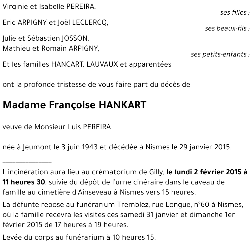 Françoise HANKART