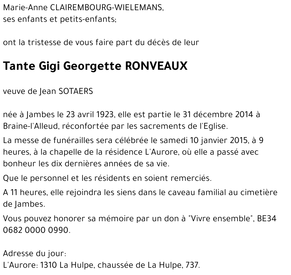 Georgette RONVEAUX