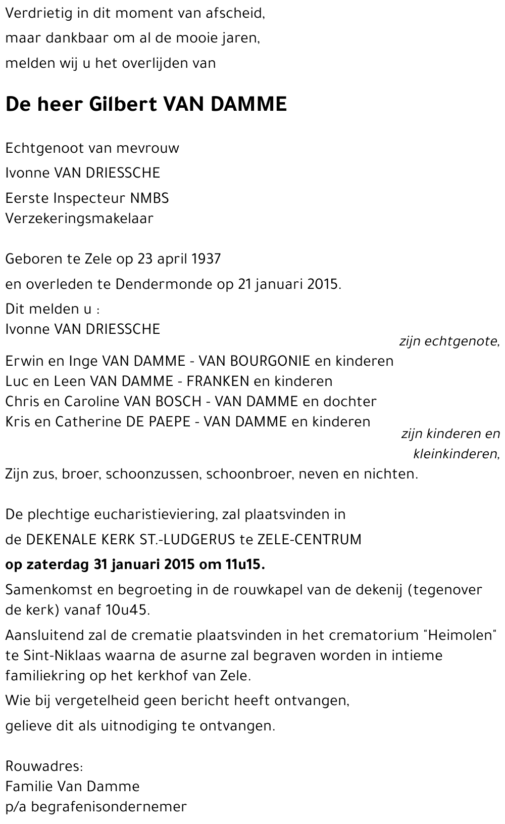 Gilbert VAN DAMME