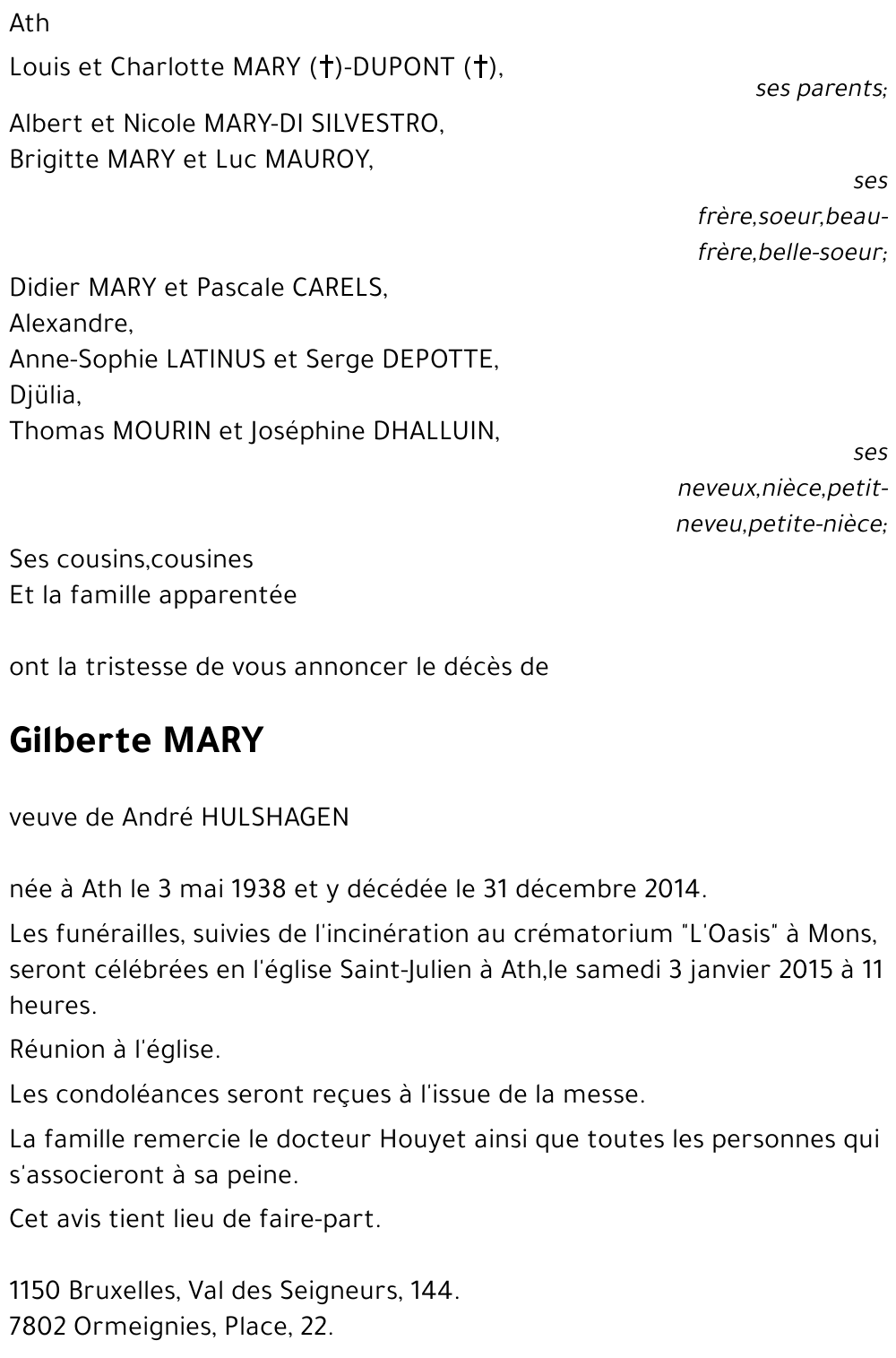 Gilberte MARY