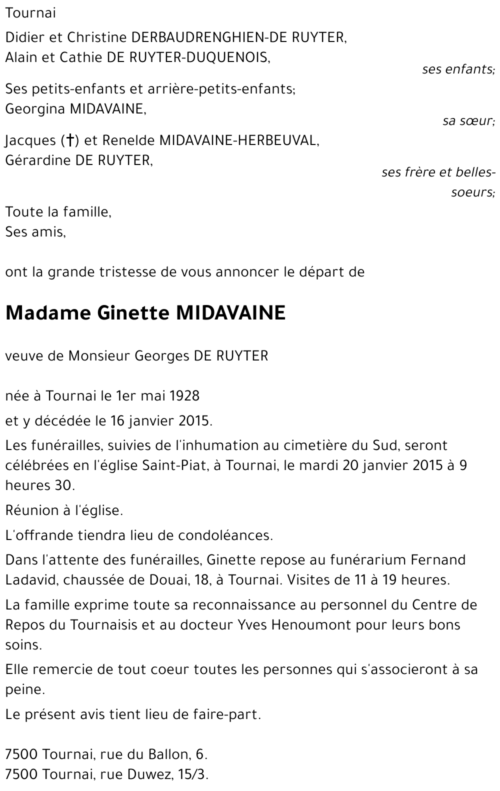 Ginette MIDAVAINE