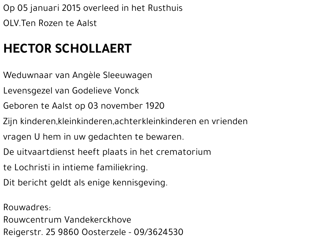 HECTOR SCHOLLAERT
