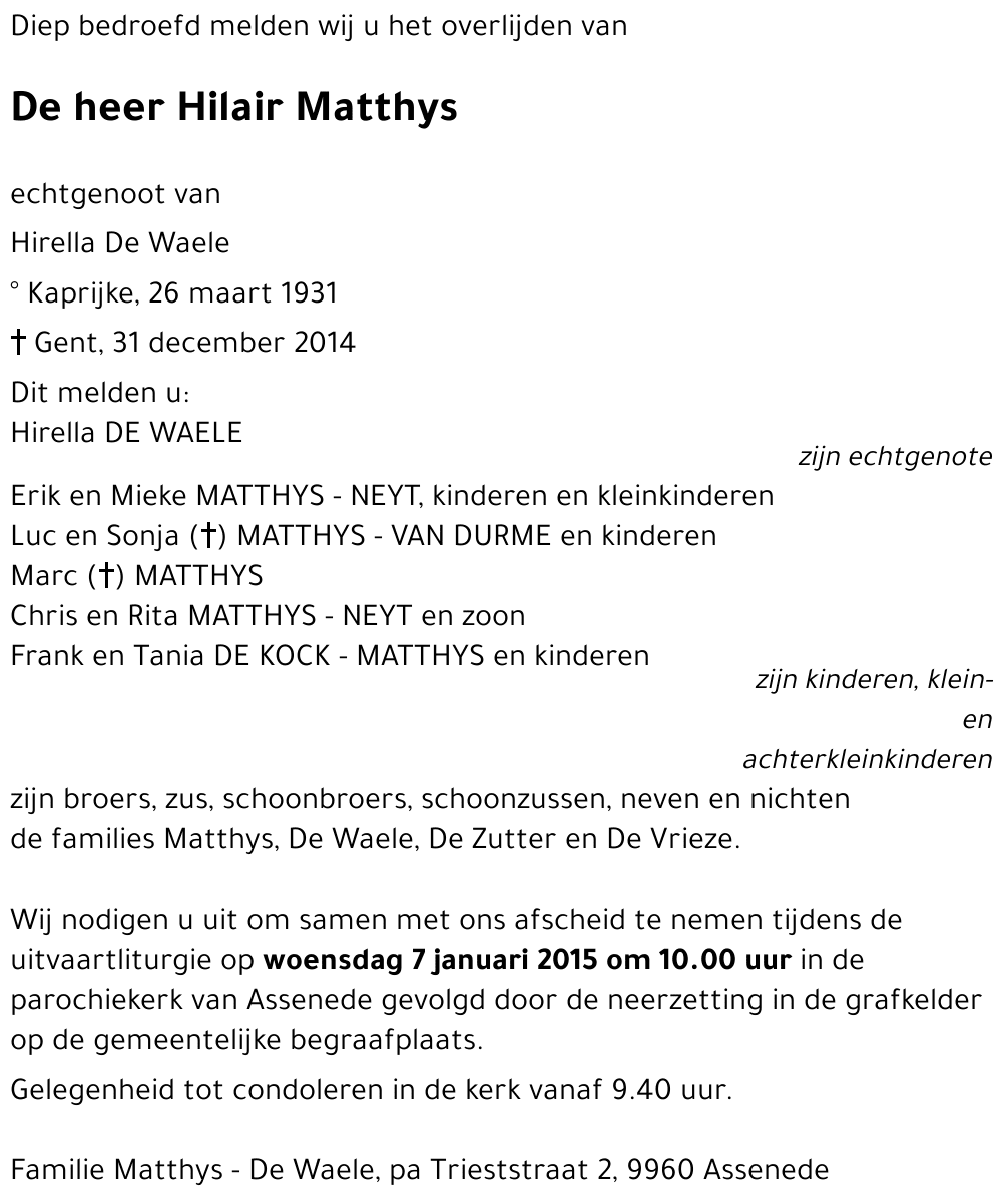 Hilair Matthys