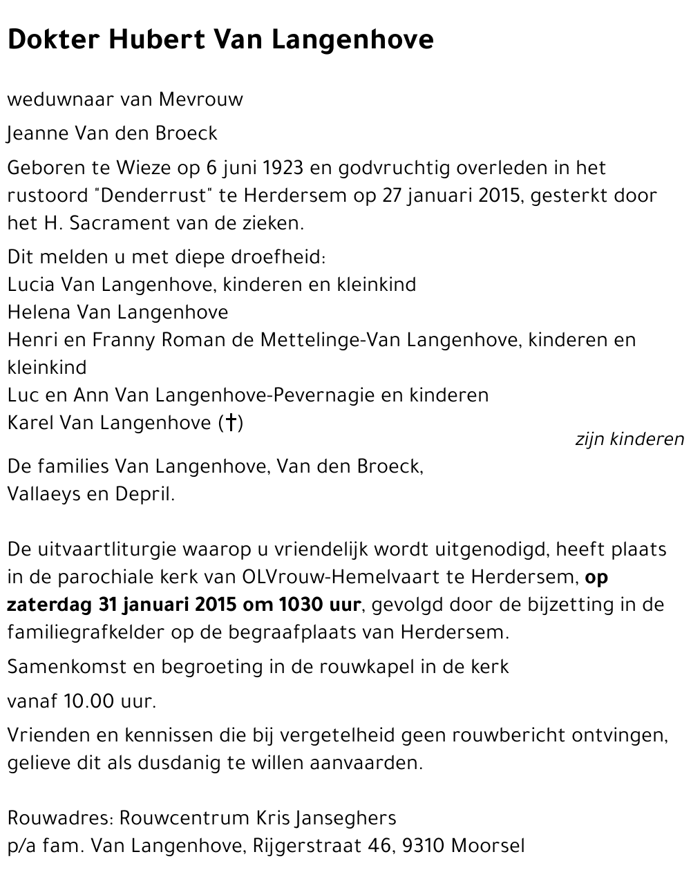 Hubert Van Langenhove