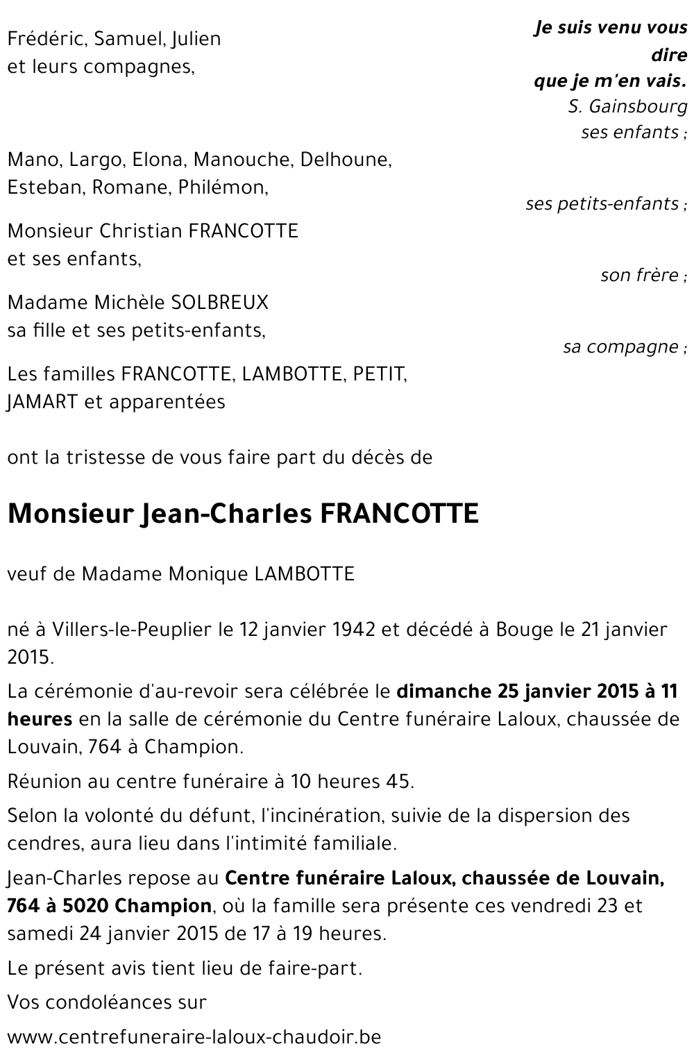 Jean-Charles FRANCOTTE