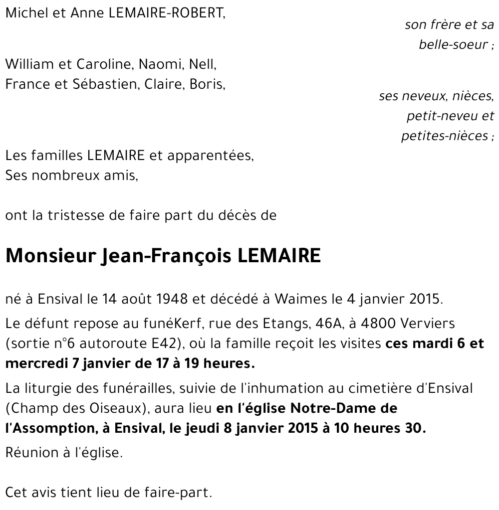 Jean-François LEMAIRE