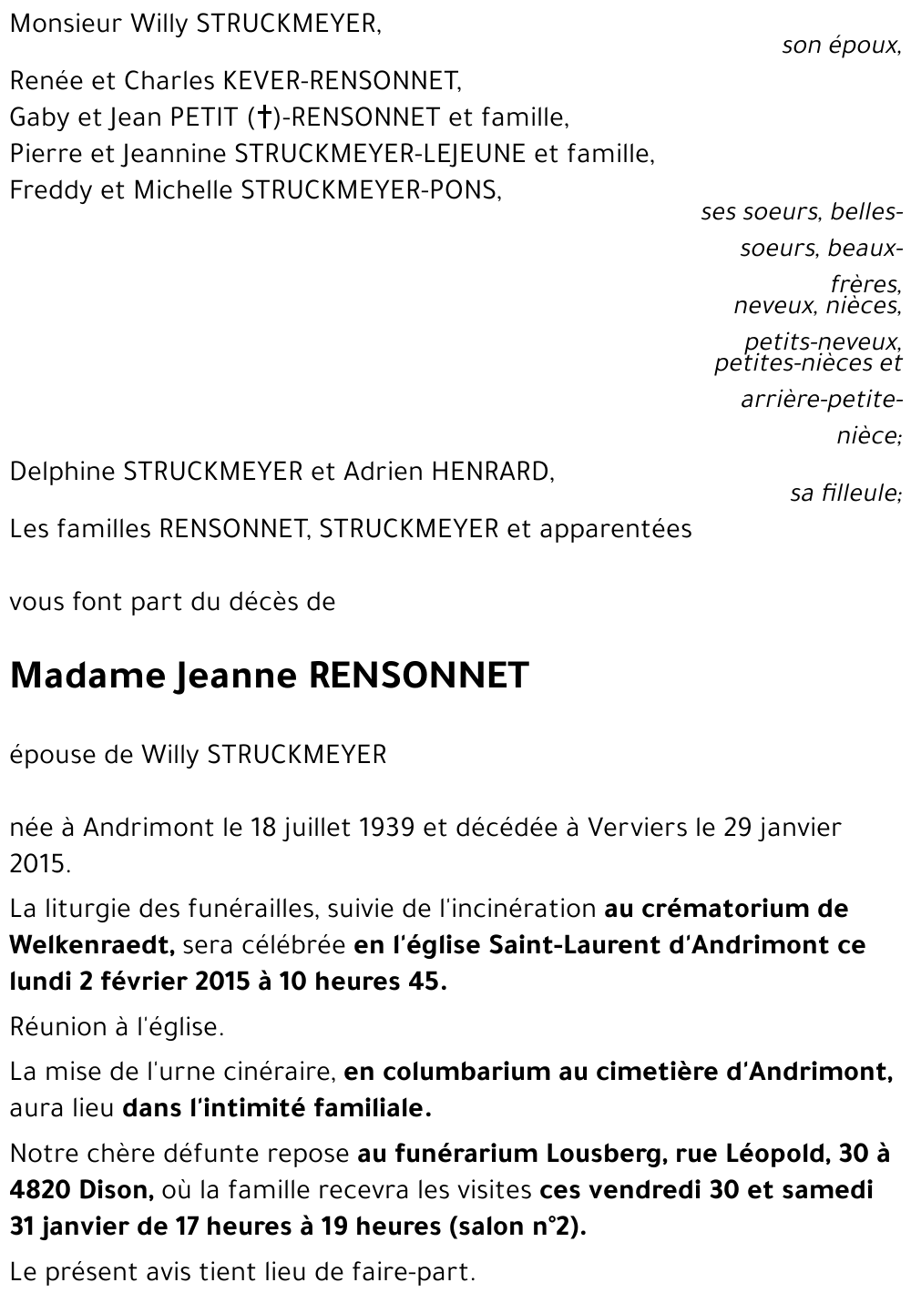 Jeanne RENSONNET
