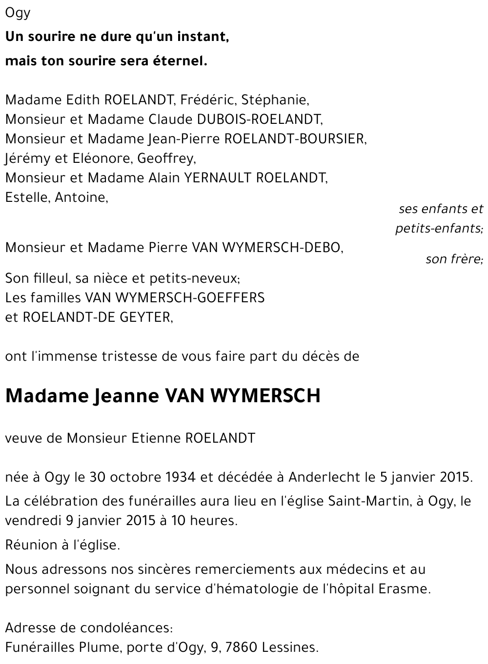 Jeanne VAN WYMERSCH