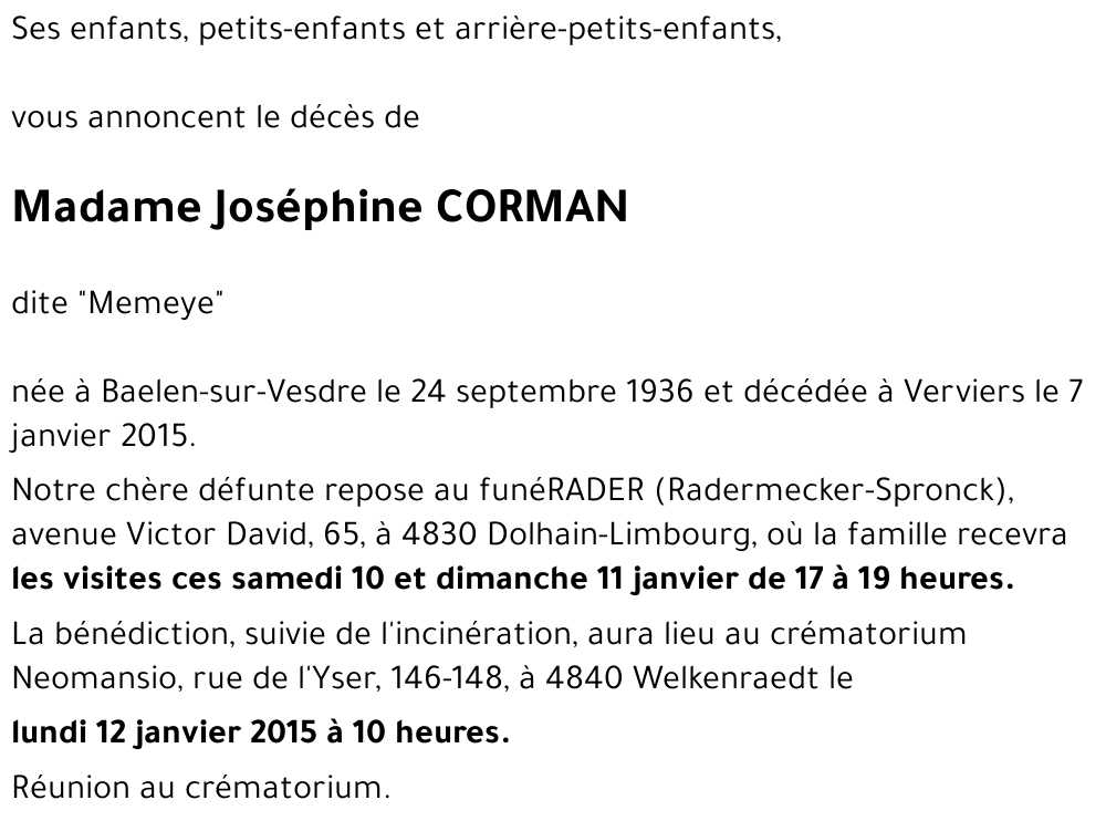 Joséphine CORMAN