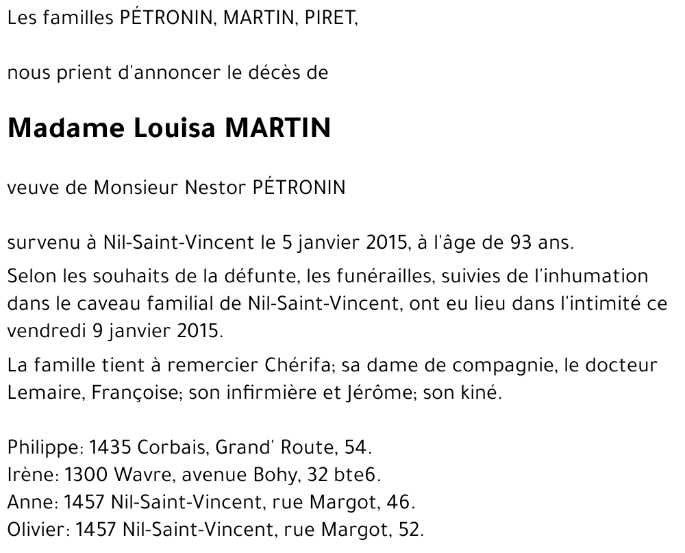 Louisa MARTIN