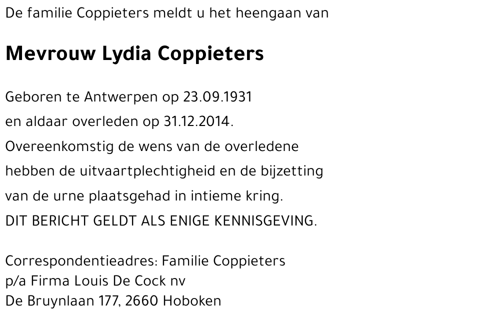 Lydia Coppieters