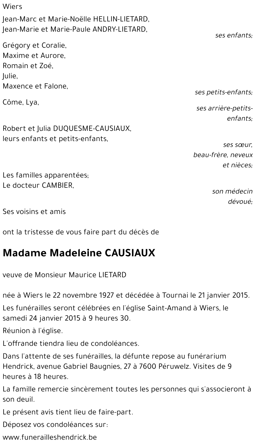 Madeleine CAUSIAUX