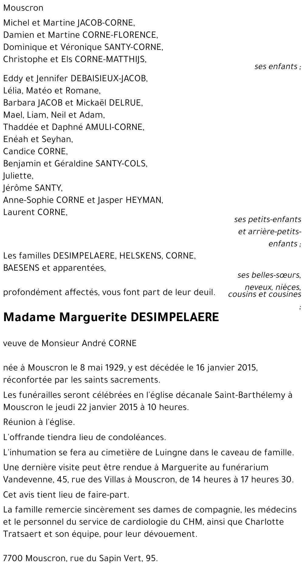 Marguerite DESIMPELAERE