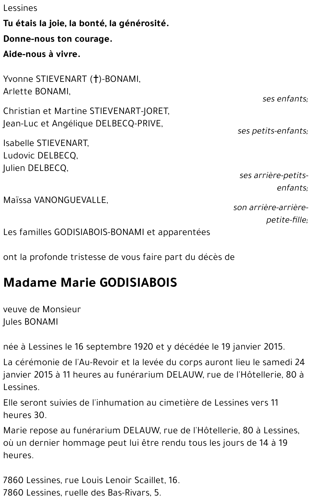 Marie GODISIABOIS