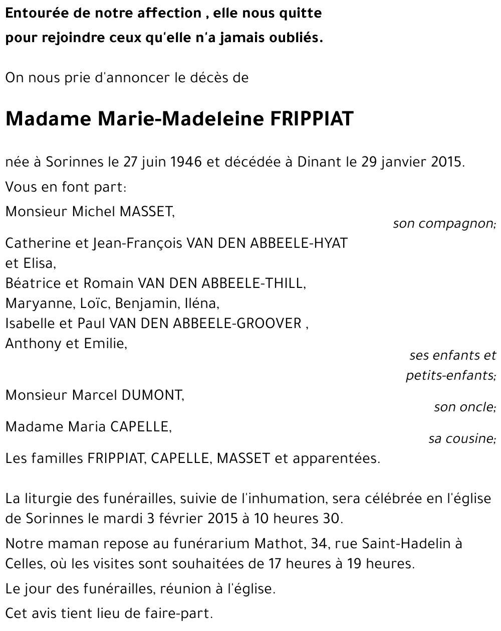 Marie-Madeleine FRIPPIAT