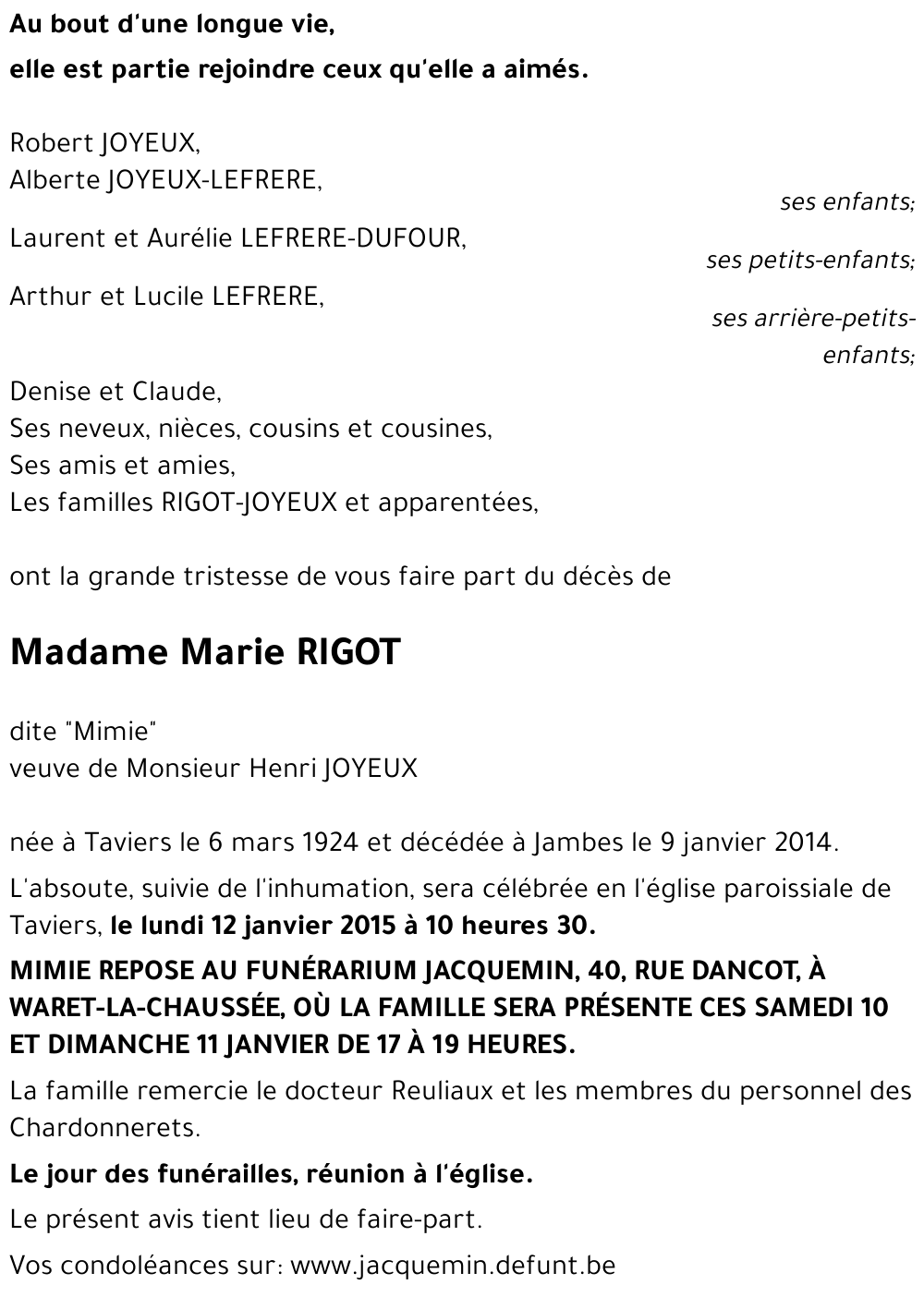 Marie RIGOT