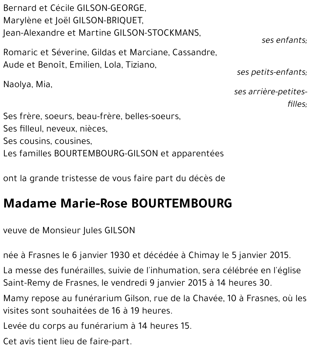 Marie-Rose BOURTEMBOURG