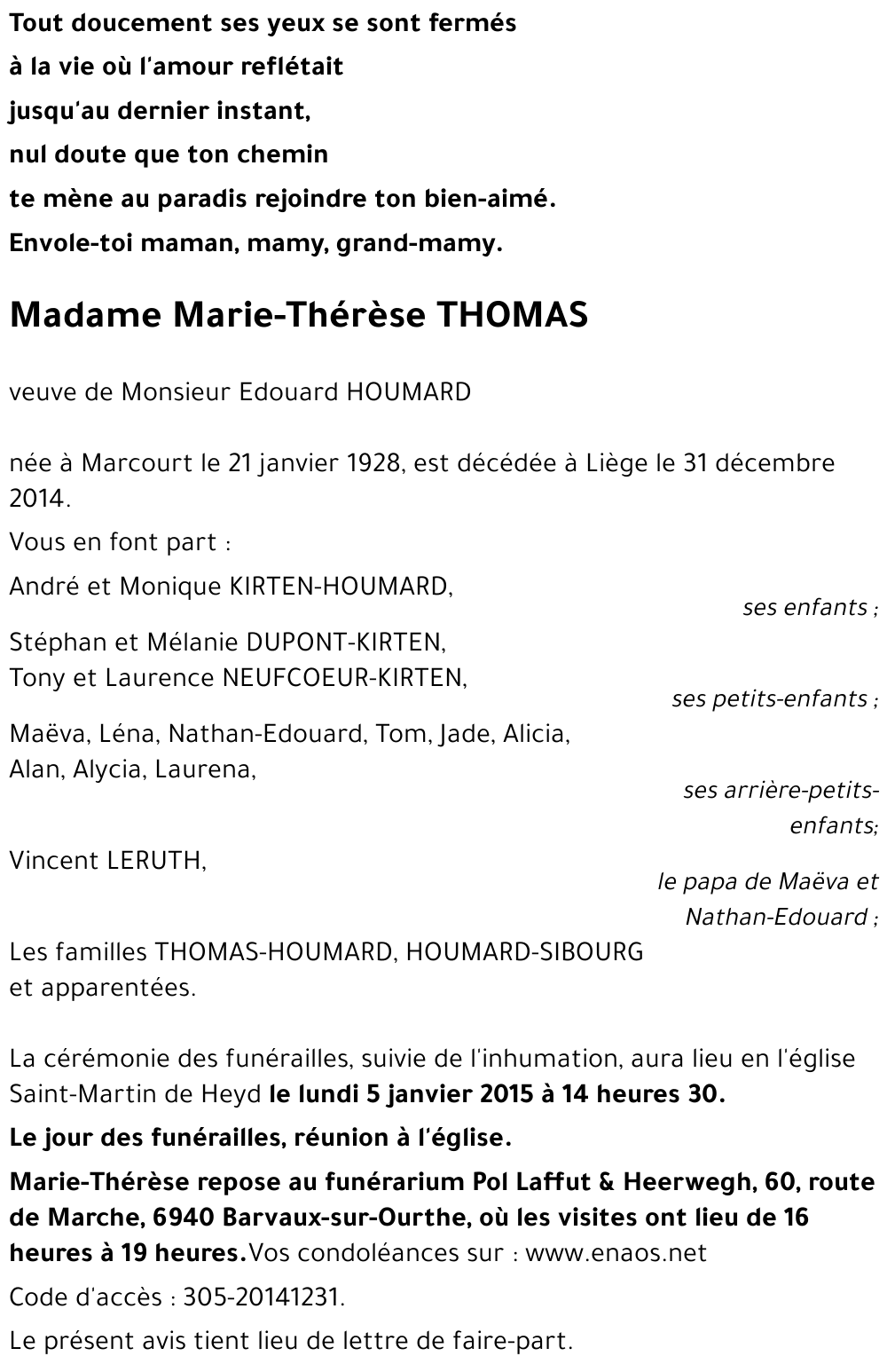 Marie-Thérèse THOMAS