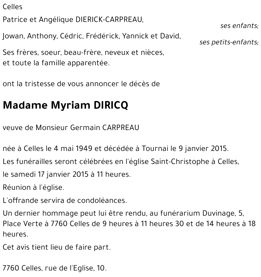 Myriam DIRICQ