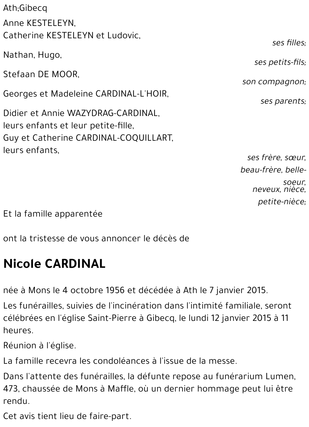 Nicole CARDINAL