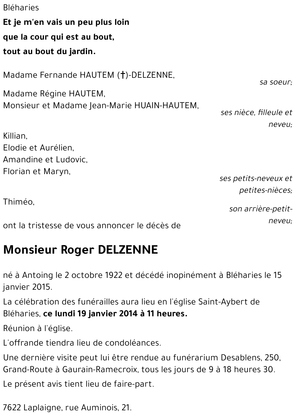 Roger DELZENNE