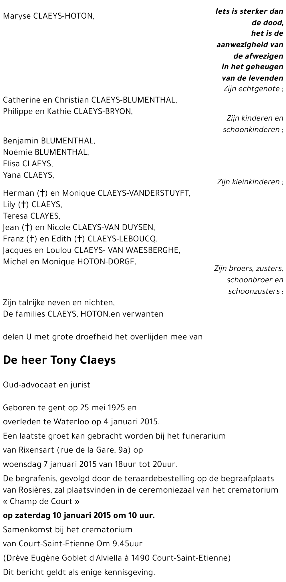 Tony Claeys