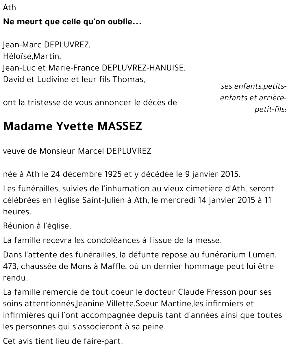 Yvette MASSEZ