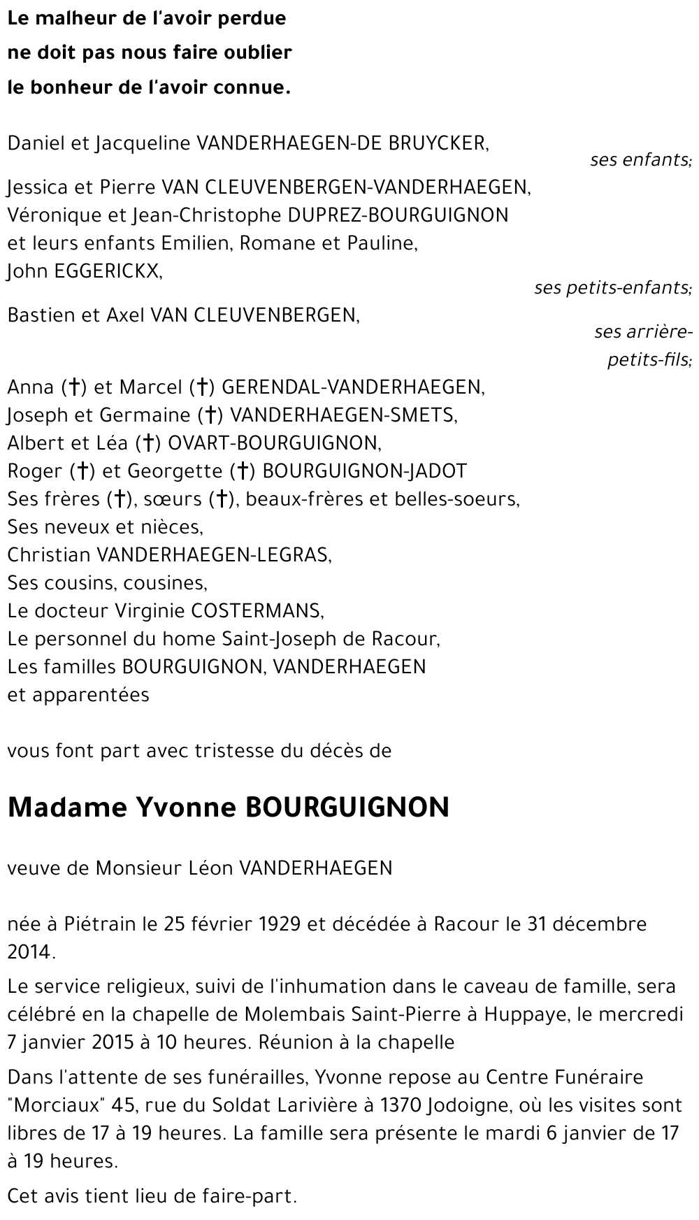 Yvonne BOURGUIGNON