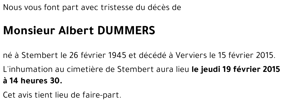 Albert DUMMERS