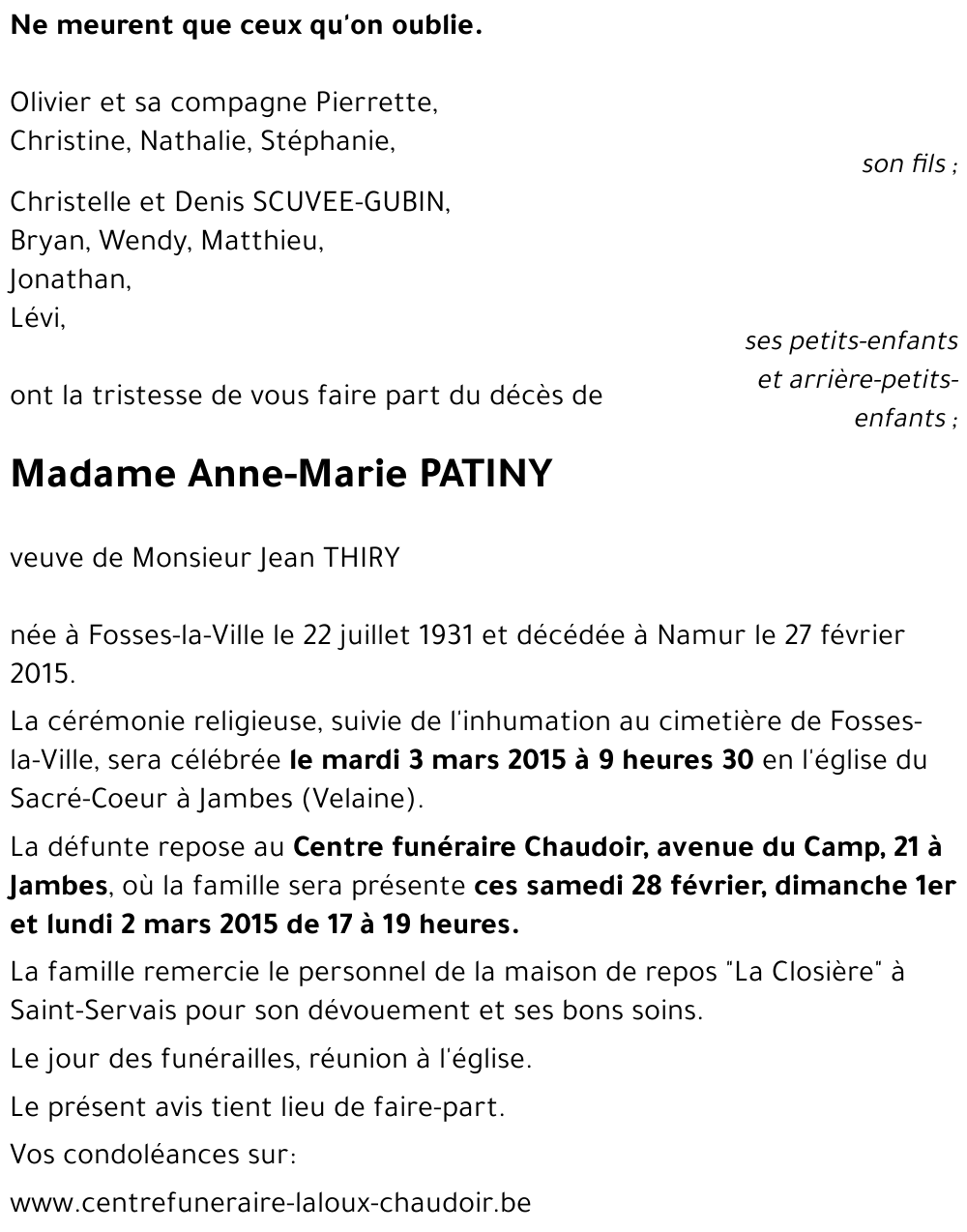 Anne-Marie PATINY