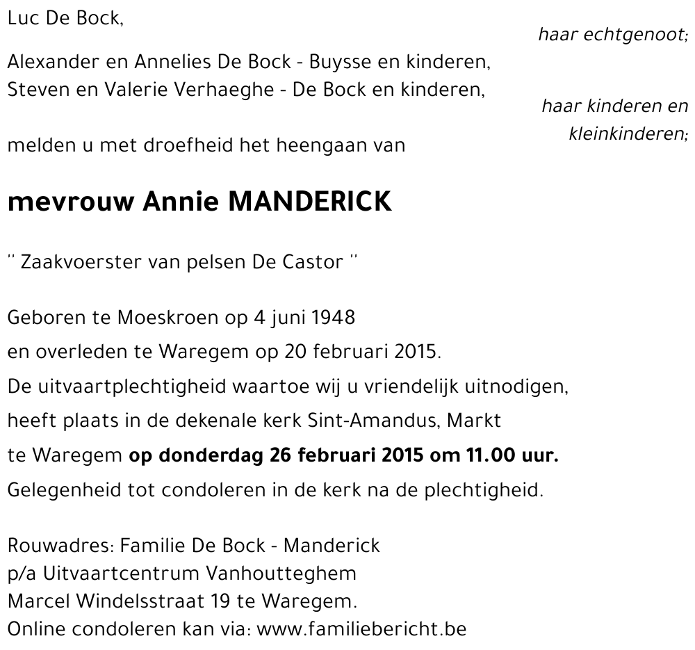 Annie MANDERICK