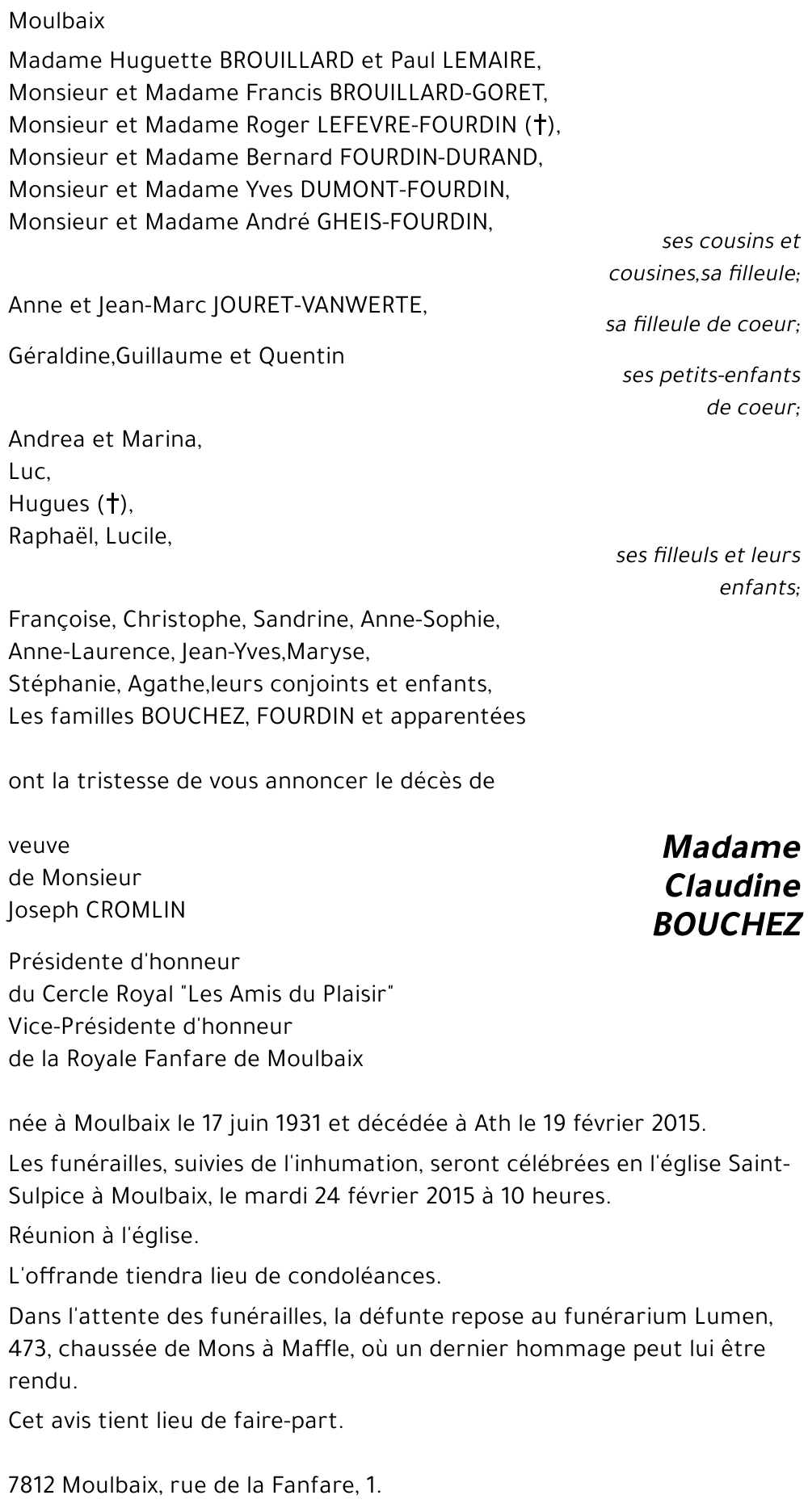 Claudine BOUCHEZ