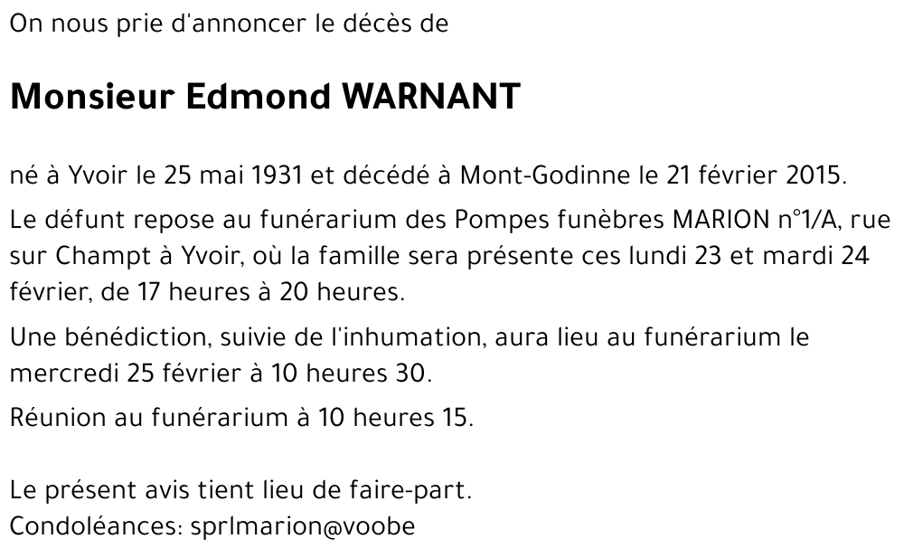 Edmond WARNANT