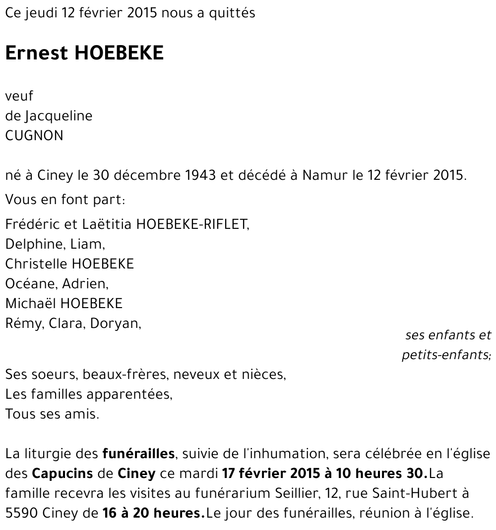 Ernest HOEBEKE